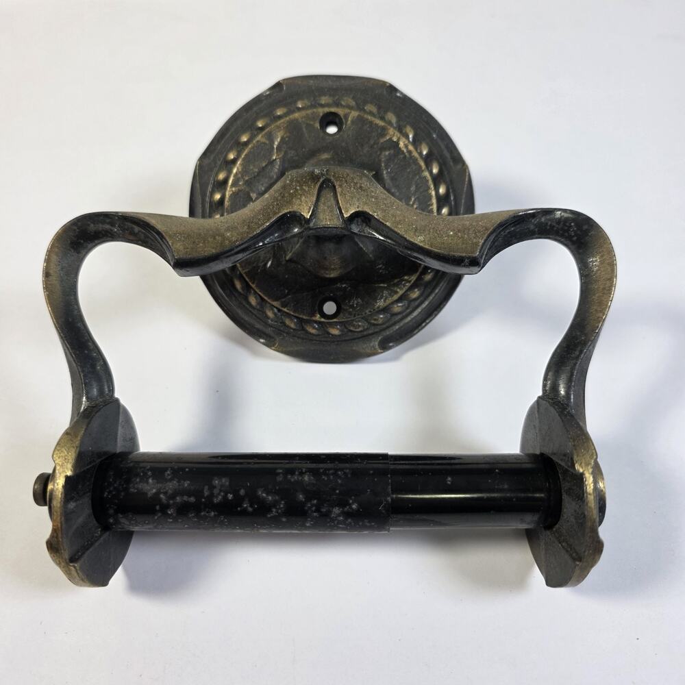 Vintage Amerock Carriage House Toilet Paper Holder English Brass Wall Mount